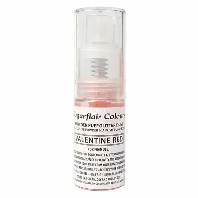 Edible Food Colouring Sugarflair Powder Puff Glitter Dust Spray Red 10g • £9.62