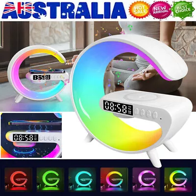 Wireless LED Lamp Smart G Bluetooth Speaker Charger RGB Alarm Clock Night Light • $17.99