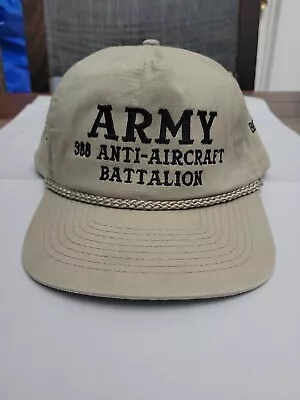 388 Anti Aircraft Battalion Battery D Army AA Hat Brown Snapback Rope Cap Cobra • $12.77