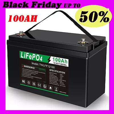 12V 100Ah LiFePO4 Lithium Battery 100A BMS For RV Off-grid Trolling Motor Cart • $185.99