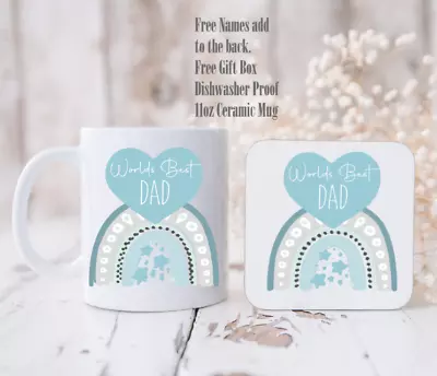 £11.99 • Buy Personalised Fathers Day Mug Cup Set Birthday Gift Dad Daddy Grandad Pops Dada