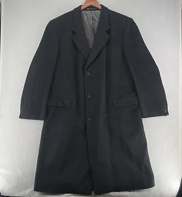 Vintage Kuppenheimer Wool Cashmere Blend Men's Overcoat Made In England Black 46 • $49.99