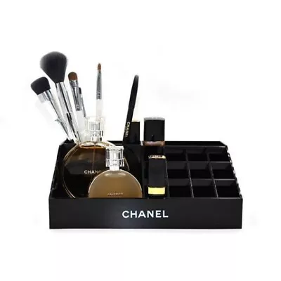 Black Acrylic Vanity Tool Storage Makeup Box Organiser Tray • $88