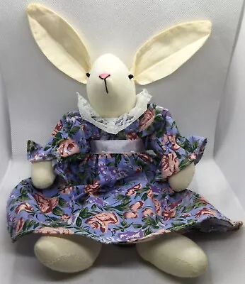Mary Meyer 1993 White Fabric Bunny Rabbit Easter Floral Long Dress Plush Vintage • $19.99