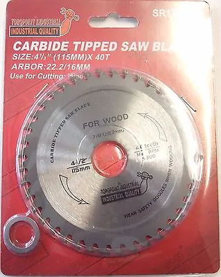 $6.99 • Buy 4 1/2  (115mm) X 40teeth Wood/Timber Cutting Saw Blade 22.2mm Bore