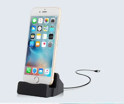 Desktop Charger Dock Docking System Data Sync Charging Cradle Cable For Iphone • £6.99