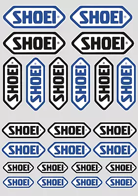 Shoei Helmet Vinyl Stickers. A4 24 Decals Karting Motorcycle. Laminated. • £5.49