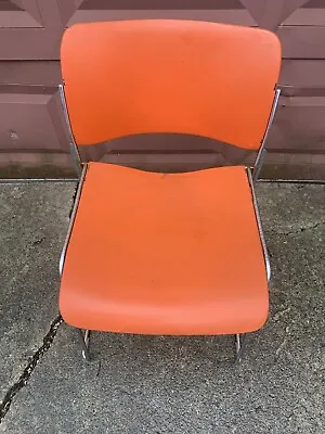 Vintage (David Rowland 40/4) Dark Orange Modern Stacking Steel Chair • $29.99