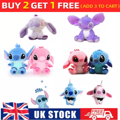 Cute Lilo And Stitch Cuddly Toy Pink And Blue 10/20cm Plush Soft Stuffed Toy • £3.06