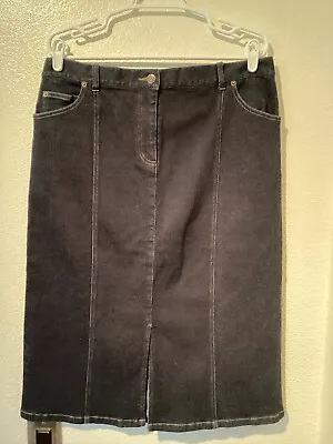 G W JEANS CO Women's Denim Skirt Size 16 Knee Length Blue Stretch Pockets  • $15.99