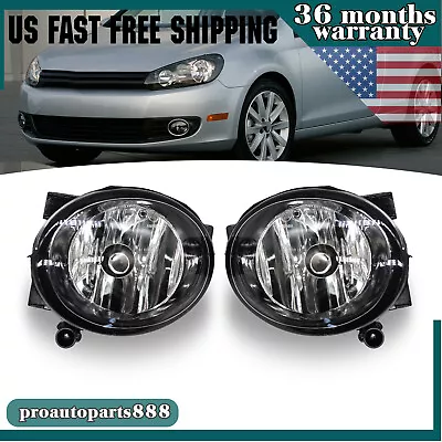 Front Bumper Lamps Pair Fog Lights Fit For 2010-2014 Volkswagen VW Golf Jetta • $34.81