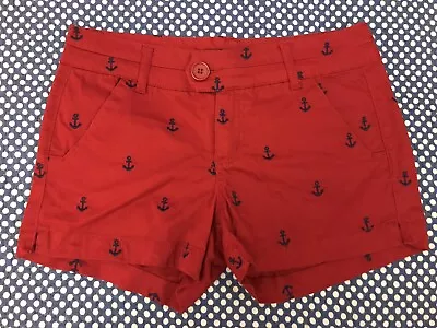 Freestyle Revolution Juniors Red Embroidered Blue Anchors Shorts 3” Inseam Sz 3 • $7.99