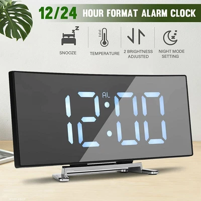 $17.89 • Buy Bedside LED Digital Alarm Clock Temperature Snooze Table Time Display USB Office