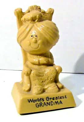 R & W Berries Worlds Greatest Grandma Queen RARE 1970 Figurine Throne W Crown • $9