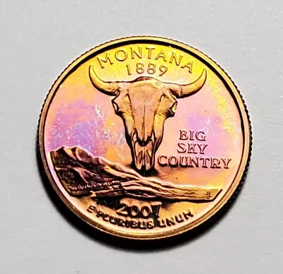 Toned 2007 S Montana State Quarter Clad Proof Unc #c2448 • $6.95