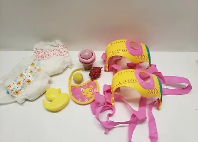 Hasbro Baby Alive Baby Doll Carrier & Mixed Accessories Lot Ice Cream Bib • $25