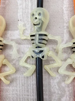 Skeleton Straws - Moving Arms & Legs. Halloween! Glow In The Dark! Goth! • £4.99