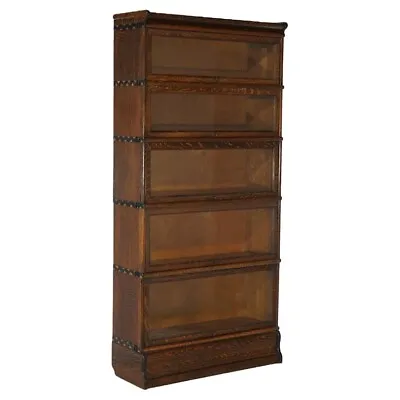 Antique Arts & Craft Globe Wernicke Or Macey Oak Stack Barrister Bookcase C1910 • $2200