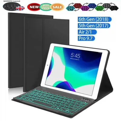 Backlit Keyboard With Smart Case Cover For IPad 9th 8th 7th 6th 5th Gen/Air 1 2 • £25.11
