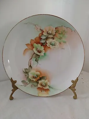 Vintage Ginori Italy 8 3/4  Decorative Plate Studio Hand Painted Yellow Floral • $28.13