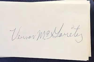 Vernon McGarity Signed 3x5 Index Card Autographed Military Medal Of Honor • $10