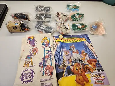 Burger King “ Oliver And Company  Lot Of 11 Toys Sealed Vintage With Bag & Book • $20