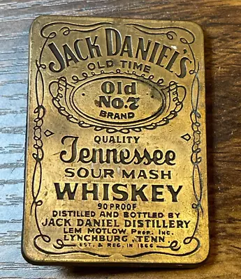 Vintage Jack Daniel's Old Time No.7 Brand Tennessee Whiskey Belt Buckle - Brass • $6.95