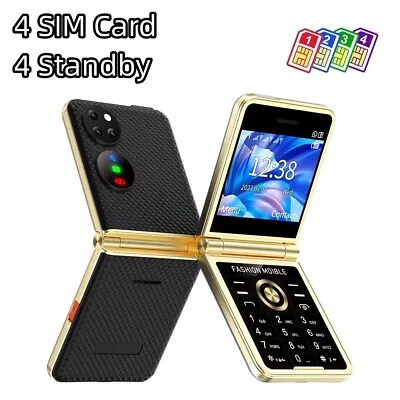 4 SIM Card 4 Standby P21 Flimsy Flip Mobile Phone  2G GSM HD Camera Magic Voice • $37.99