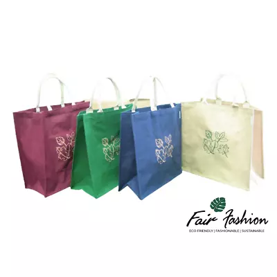 Jute Hessian Colourful Shopping Bag  With Pattern ( Large ) - 100% Natural • £4.25