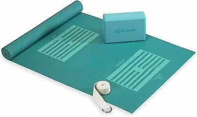 Gaiam Beginners Yoga Starter Kit Set Teal  • $21