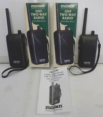 2 Maxon UHF Two-Way Radio FRS-100 With Boxes And 1 Manual - TESTED • $24.77