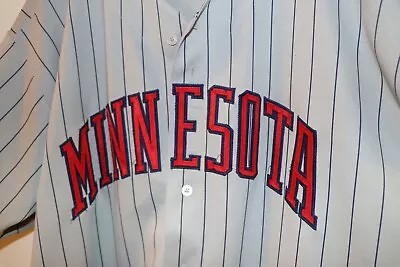 Minnesota Twins Road Jersey Authentic Mlb Russell Size 48 • $200