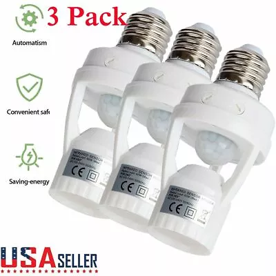 3X Infrared PIR Motion Sensor E27 LED Light Lamp Bulb Holder Socket Switch USA • $18.99