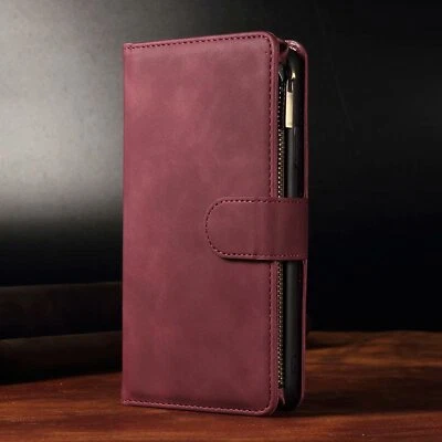 $17.99 • Buy For IPhone 14 13 12 11 Pro Max XS 7/8 Plus Zipper Case Leather Wallet Flip Cover