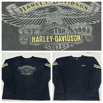 Harley Davidson Mens 3XL Vintage Long Sleeve Tee Sweatshirt • $28