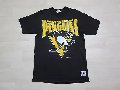 Vintage 90's Pittsburgh Penguins Champs 1991 T-Shirt Nutmeg XL Single-Stitch • $27.98