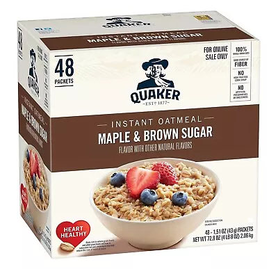 Quaker Instant Oatmeal Maple & Brown Sugar Individual Packets 1.51 Ounce (Pac • $16.47