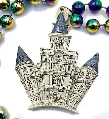 St. Louis Cathedral Mardi Gras Bead Necklace New Orleans French Quarter • $5.95