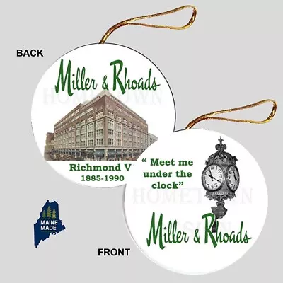 MILLER & RHOADS Christmas Ornament - Collectible Logo Vintage Retail Richmond VA • $6.99