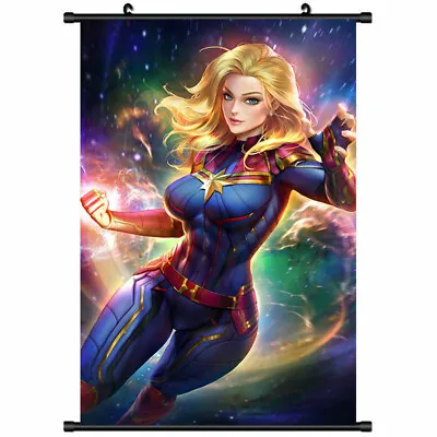 $6.98 • Buy Carol Danvers Superhero Cartoon Wall Scroll Poster Canvas Art Print Room Decor