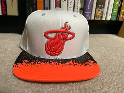 NEW Miami HEAT Orange White Black Mitchell Ness Adjustable Snap Back Hat Acrylic • $19.95