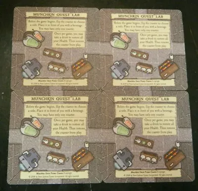 Set Of (4) Munchkin Quest Lab / Tavern Promo Coasters 3.5  X 3.5  New Unused  • $24.99