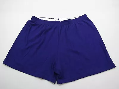 VTG Jerzees Sweat Shorts Mens XL 40/42 Purple Gym Elastic Waist Athletic Active • $13.49