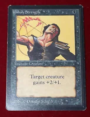 MTG Magic The Gathering Beta Black Unholy Strength - Attic Find • $0.99