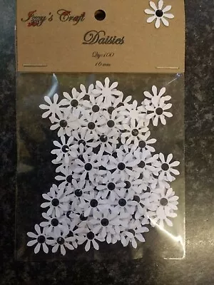 100 White DAISY FLOWER CARD MAKING #60 CRAFT EMBELLISHMENTS Jobalot Confetti • £1.89