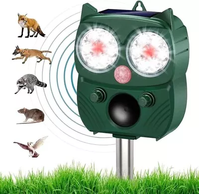 Solar Ultrasonic Garden Deterrent Animal Repeller Bird Cat Scarer Pest Fox Dog • £24.99