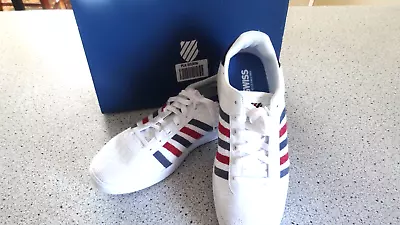 K-SWISS HERITAGE T LIGHT Retro Knitted Tennis Style Red White Blue 12 NEW In BOX • $50