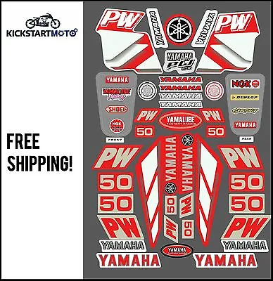$38.95 • Buy For Yamaha PW50 Peewee Decal Sticker Kit (RED)