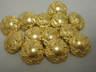 New Lots Italian Fancy Gold Metal Buttons Sizes 13/16 11/16 5/8  #G19 • $2.99