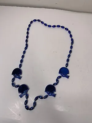 Football Helmet Mardi Gras Bead Necklace Blue 17  Party Favor • $4.95